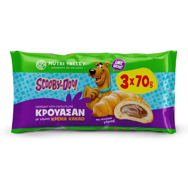 Nutri Valley Κρουασάν Βod Κρέμα Κακάο 3x70γρ.