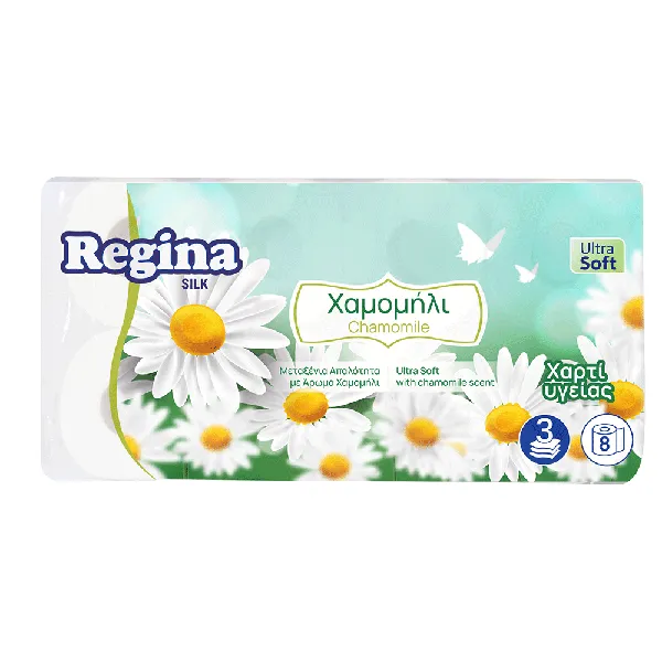 silk χαρτί υγείας με χαμομήλι 3φυλλο 8 ρολά