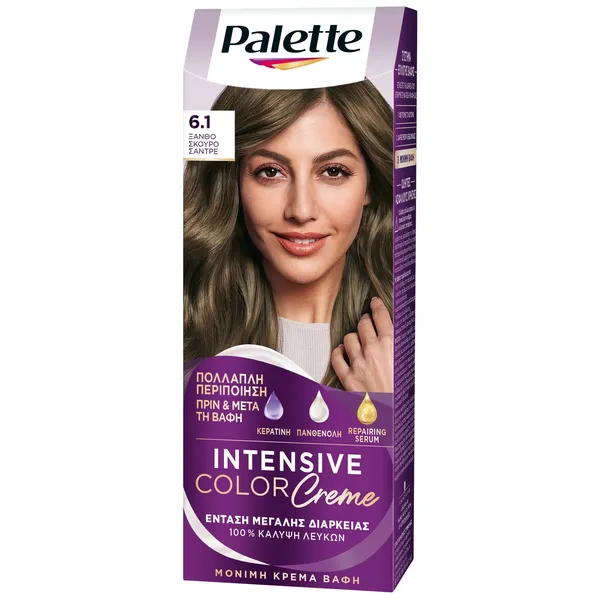 Βαφή Mαλλιών Intensive Color Cream No. 6.1 Ξανθό Σκούρο Σαντρέ Palette 50ml