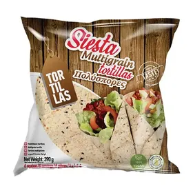 Πίτες tortillas SIESTA πολύσπορες ολικής άλεσης 390γρ. 6τεμ.