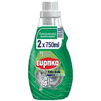 Εύρηκα Anti Kalk Αποσκληρυντικό Πλυντήριο Ρούχων Gel Eco 2x750ml
