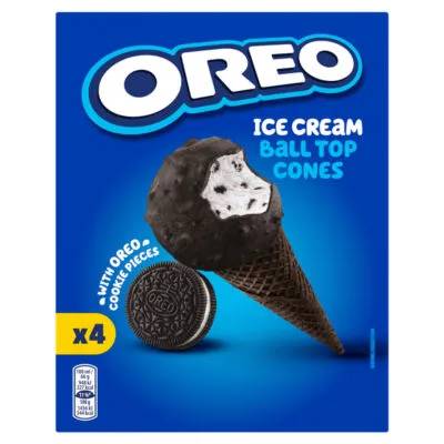 OREO ICE CREAM BALL TOP CONES x4