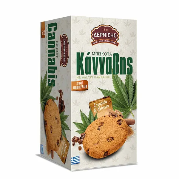 Δερμίσης Μπισκότα Κάνναβης Με Κανέλα & Σταφίδα 160γρ.