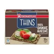 ΠΑΠΑΔΟΠΟΥΛΟΥ Thins Φρυγανιές λεπτές 100% Ολικής Άλεσης Vegan 250g