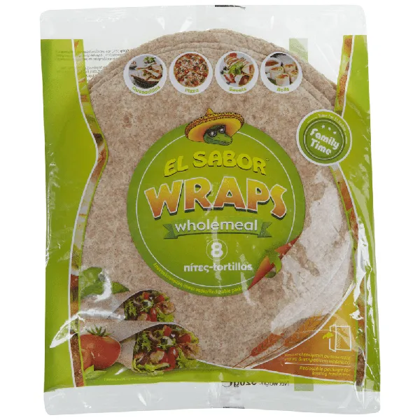 EL SABOR wraps πίτες tortillas ολικής άλεσης 20cm