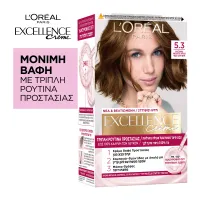 Βαφή Μαλλιών Excellence Creme No 5.3 Καστανό Ανοιχτό Χρυσαφί L'Oreal 48 ml