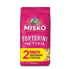 MISKO ΤΟΡΤΕΛΙΝΙ ΜΕ ΤΥΡΙΑ ΟΙΚΟΓΕΝΕΙΑΚΗ ΣΥΣΚΕΥΑΣΙΑ 2Χ250GR