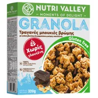 Granola με γεύση βανίλια και κομμάτια μαύρης σοκολάτας, Nutri Valley 320g