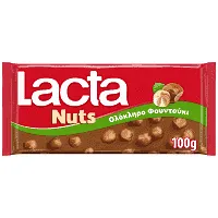Lacta Σοκολάτα Με Ολόκληρο Φουντούκι 100gr