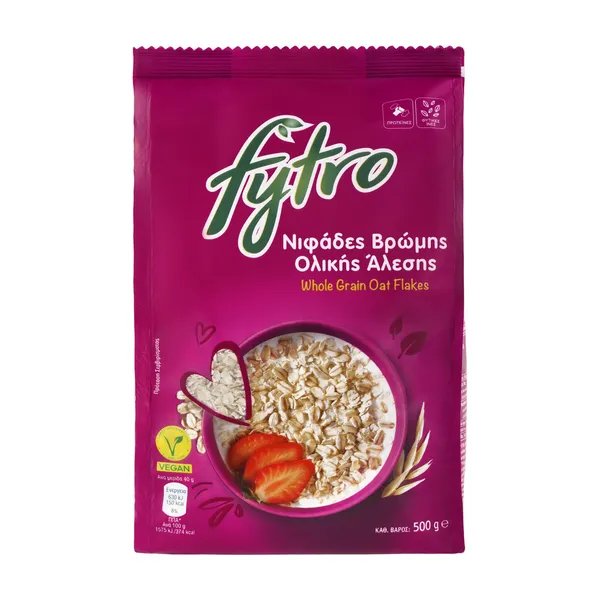 FYTRO Νιφάδες Βρώμης Ολικής Άλεσης Vegan 500g