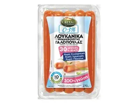Λουκάνικα τύπου Φρανκφούρτης γαλοπούλας 270 g