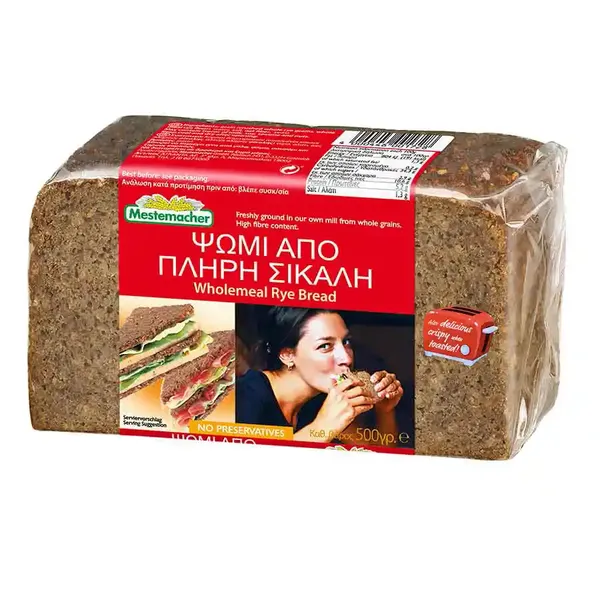 Ψωμί από Πλήρη Σίκαλη Vollkorn-Brot Mestemacher (500 g)