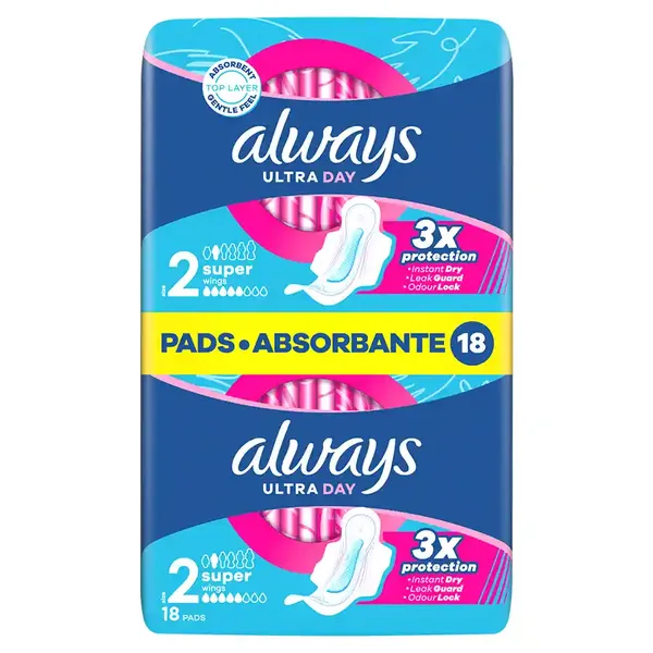Always Ultra Plus Long Σερβιέτες (Μέγεθος 2) Value Pack 18τεμ.