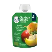 GERBER Φρουτοπουρές Αχλάδι Μήλο & Μπανάνα 4+ μηνών Βιολογικός Χωρίς προσθήκη ζάχαρης 90g