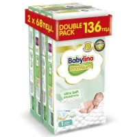 Βρεφική Πάνα Double Pack Babylino Premium No1 2-5kg 2Χ68 τεμ
