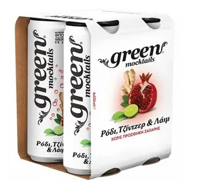 Green Mocktails Ρόδι, Τζίντζερ & Λάιμ 330 ml (4 τεμ.)