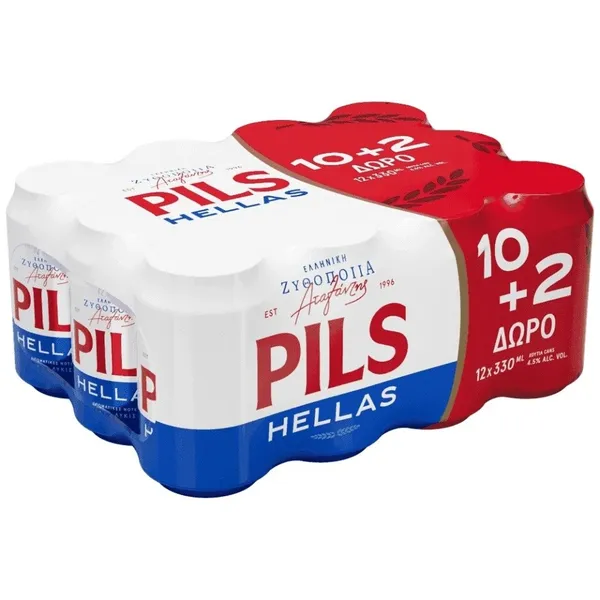 PILS Μπύρα κουτί 12x330ml (10+2δώρο)