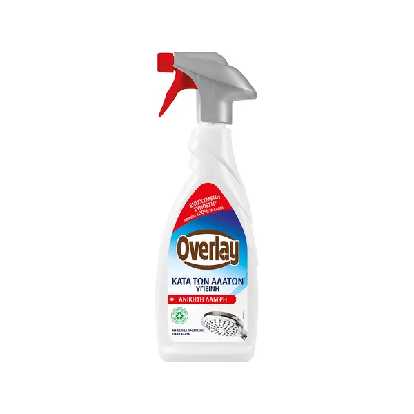 OVERLAY spray κατά των αλάτων, πολυκαθαριστής με χλώριο ή απολυμαντικό για το μπάνιο 650ml