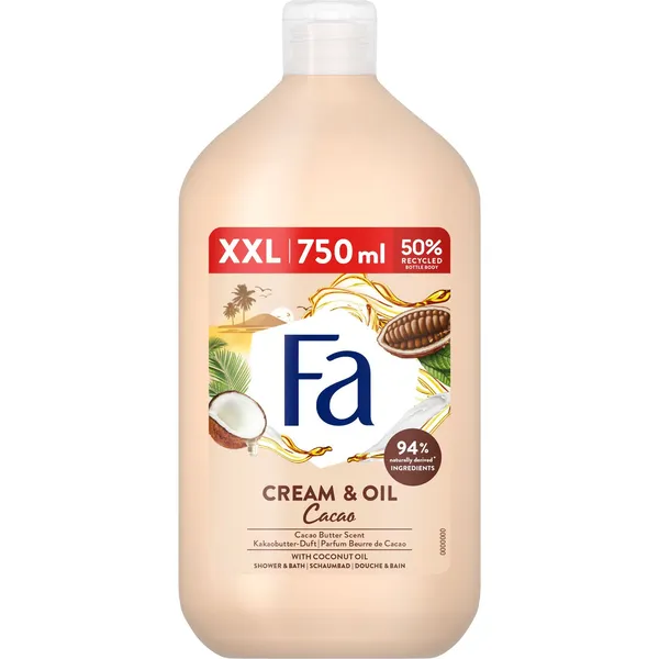Αφρόλουτρο Cream & Oil Cacao Butter & Coconut Oil Fa 750 ml