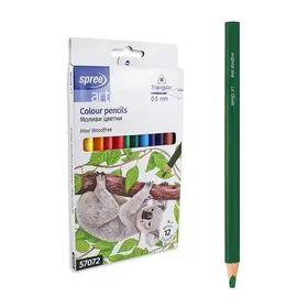 Spree Art Ξυλομπογιές Jumbo Woodfree 12 Χρωμάτων