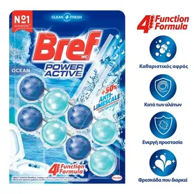 BREF Wc Power Active Στερεό Μπλοκ Tουαλέτας Ocean 2x50g
