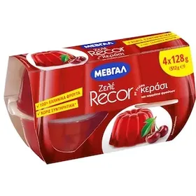 ΜΕΒΓΑΛ Ζελέ Recor Κεράσι 4x128g
