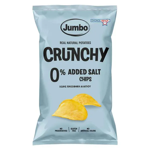 Chips JUMBO crunchy χ. αλάτι, χ. γλουτένη 140γρ.