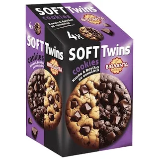 Soft cookies ΒΙΟΛΑΝΤΑ κακάο & βανίλια με καραμέλα 160gr