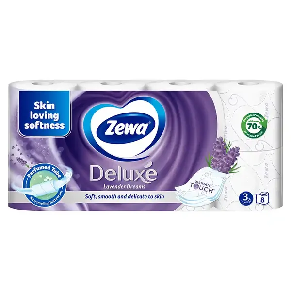 Zewa Deluxe Lavender Dreams Χαρτί Υγείας 3Φύλλων 8τεμ. 704γρ.