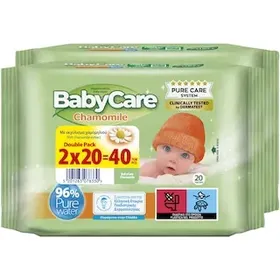 BABY CARE Μωρομάντηλα Chamomile 2x20 Τεμάχια