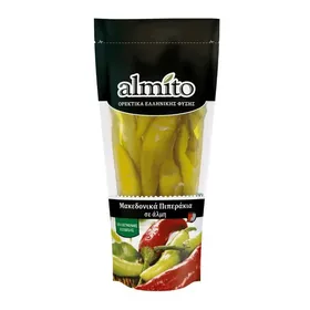 ALMITO Βιολογικά Πράσινα Μακεδονικά Πιπεράκια σε Άλμη Χωρίς Γλουτένη 230 GR
