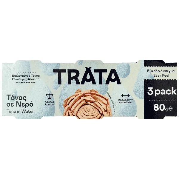 TRATA τόνος σε νερό 80g (3τεμ.) (στρ. βάρος 168g)