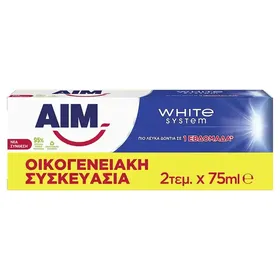 AIM Οδοντόκρεμα White System 2x75ml