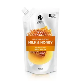 GLOW & BEAUTY κρεμοσάπουνο μέλι & γάλα αντ/κό 750ml