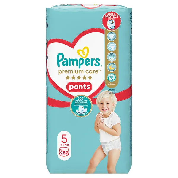 Pampers Premium Care Pants  Πάνες Βρακάκι  Nο5 12-17kg. Jumbo Pack 52τεμ.