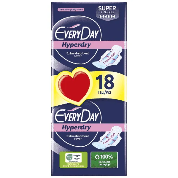 EVERYDAY hyperdry σερβιέτες ultra plus super 18τεμ.