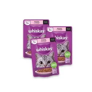 WHISKAS Σολομός σε Σάλτσα για γάτες 85γρ.