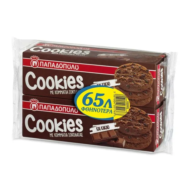 μπισκότα cookies με κομματάκια σοκολάτας