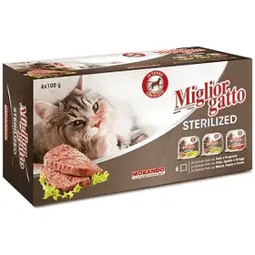 MIGLIORGATTO υγρή τροφή για στειρωμένες γάτες 100g (6τεμ.)