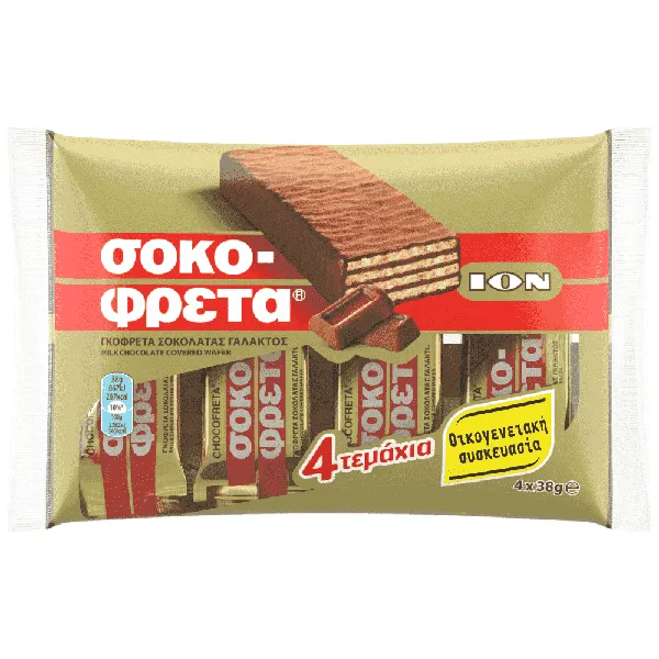 σοκοφρέτα γάλακτος 38g (4 τεμ.)