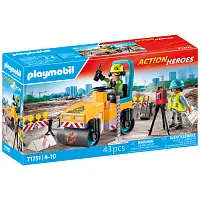 Playmobil Action Heroes Οδοστρωτήρας Και Εργάτες