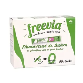 Freevia Γλυκαντικό Επιτραπέζιο Με Στέβια Σε Στικ 0,5γρ.x50τεμ.  25γρ.