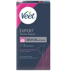 VEET expert ταινίες κεριού για πόδια & σώμα 20τεμ +2τεμ μαντηλάκια