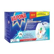 VAPONA Εντομοαπωθητικό Υγρό Αυξανόμενης Έντασης για 45 Νύχτες Σετ