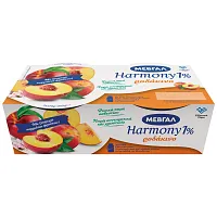 ΜΕΒΓΑΛ Harmony Επιδόρπιο Γιαουρτιού 1% Ροδάκινο 2x170g