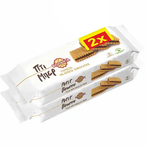 Βιολάντα Μπισκότα Πτι Μπερ Γεμιστά 2x215γρ.