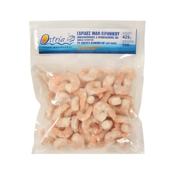 γαρίδες αποφλοιωμένες Ινδο-Ειρηνικού 60/80 500γρ. (κ.β.425γρ.)