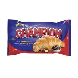 CHAMPION ΚΡΟΥΑΣΑΝ ΜΕ ΑΦΡΑΤΗ ΣΦΟΛΙΑΤΑ και Γέμιση Πραλίνας Φουντουκιού, Πραλίνας και Φράουλας