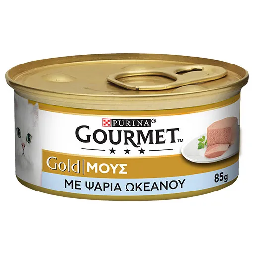 Purina Gourmet Gold Γατοτροφή Μους Ψάρια Ωκεανού 85γρ.