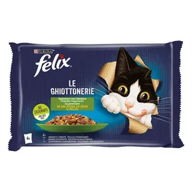 FELIX Γατοτροφή AGAIL Ποικιλία Λαχανικών με Κρέας 4x85g
